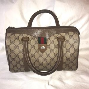 GUCCI Vintage Handbag - Brown & Tan Monogram